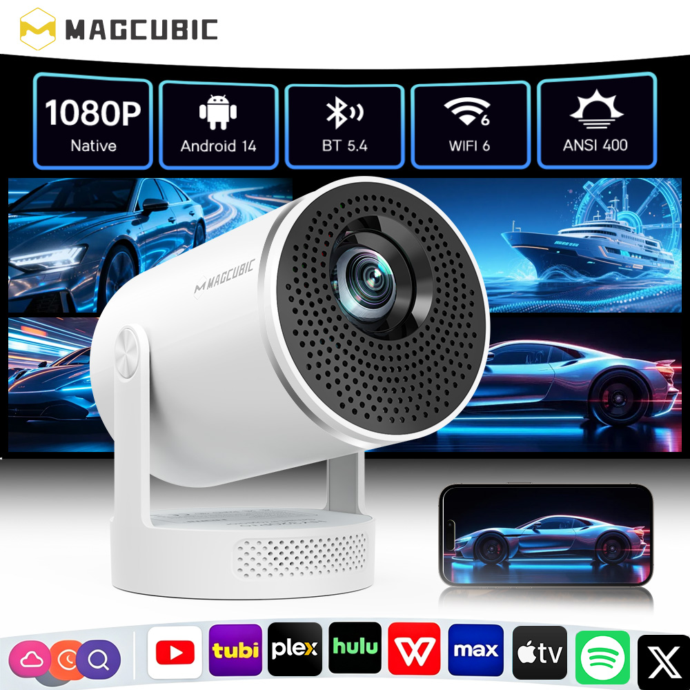 Home Cinema Setup - Proyector Magcubic Android 14 Nativo 1080P