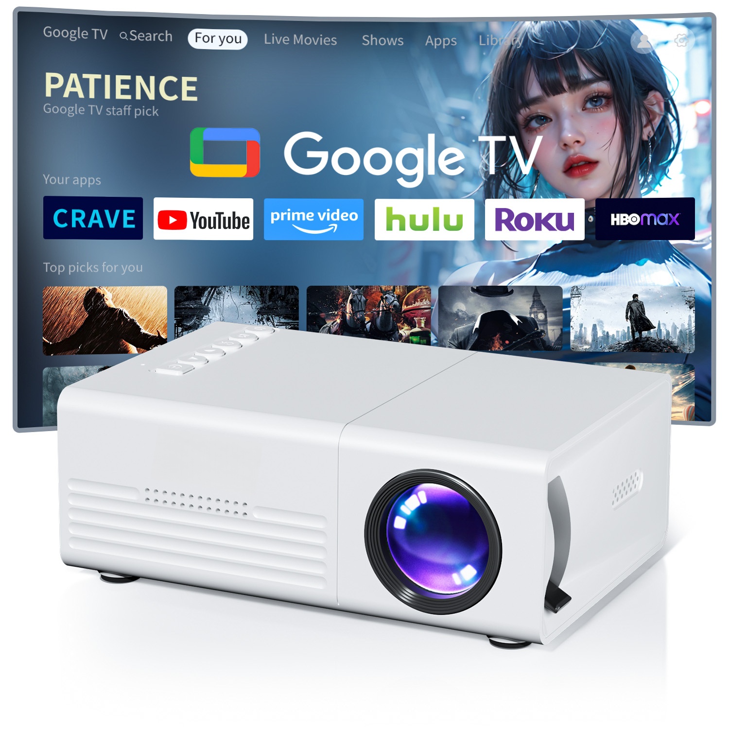 Home Cinema Media Player - Mini Proyector TFT LCD Wifi Bluetooth,