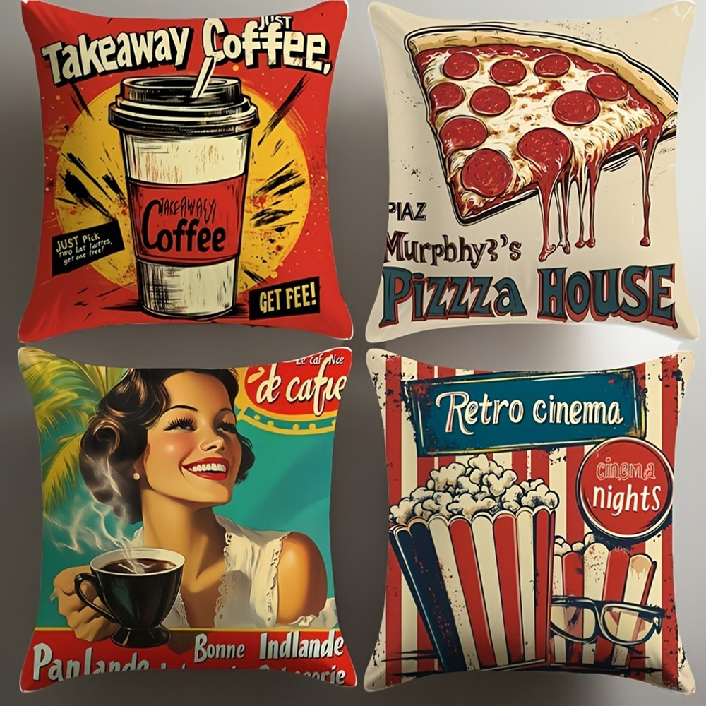 Home Cinema Inspiration - Fundas de almohada de inspiración vintage: