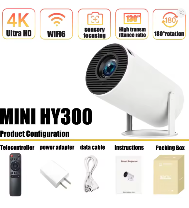 Home Cinema Mini - Mini Proyector Portátil HY300 Android 11
