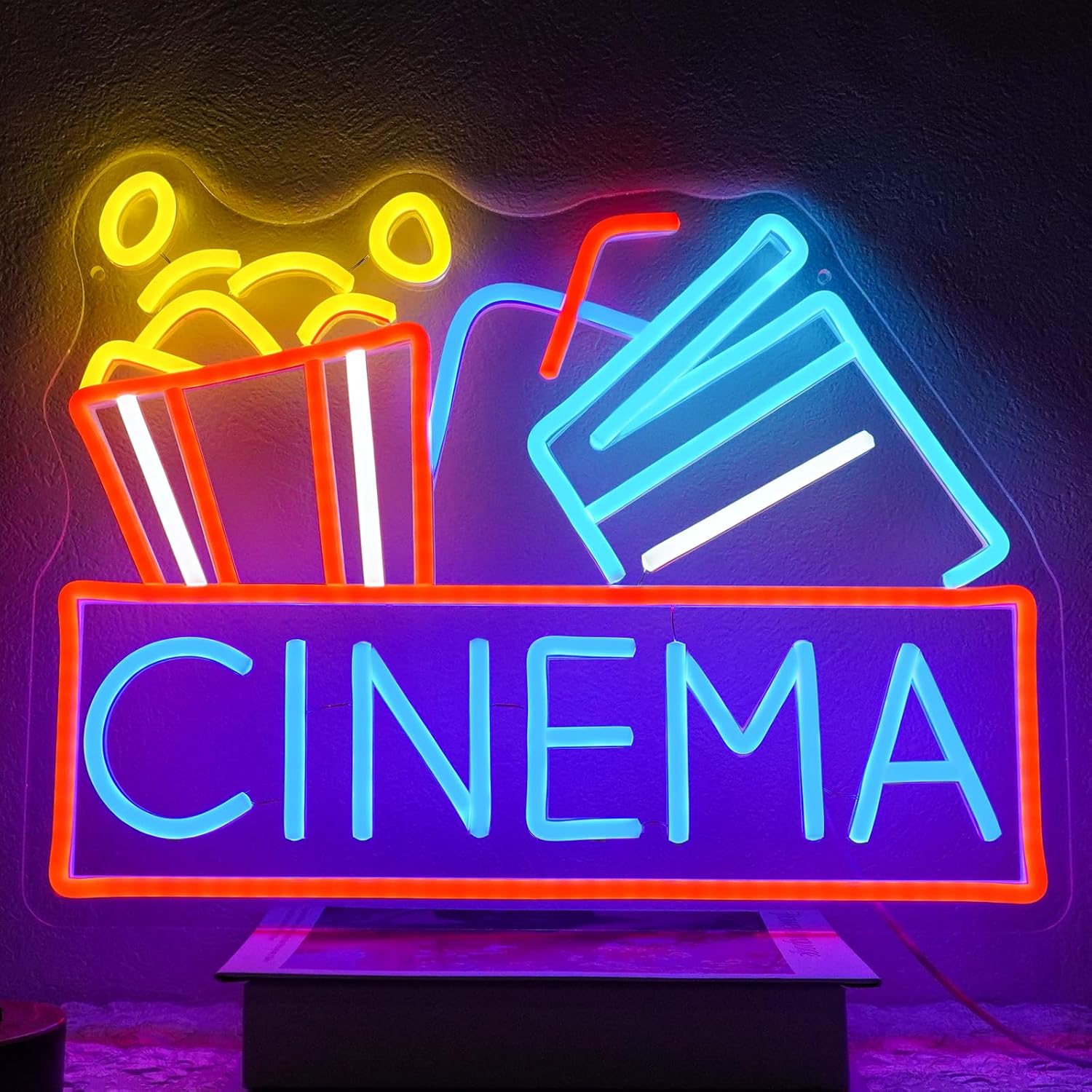 Home Cinema Setup - Letrero de neón de cine, luz