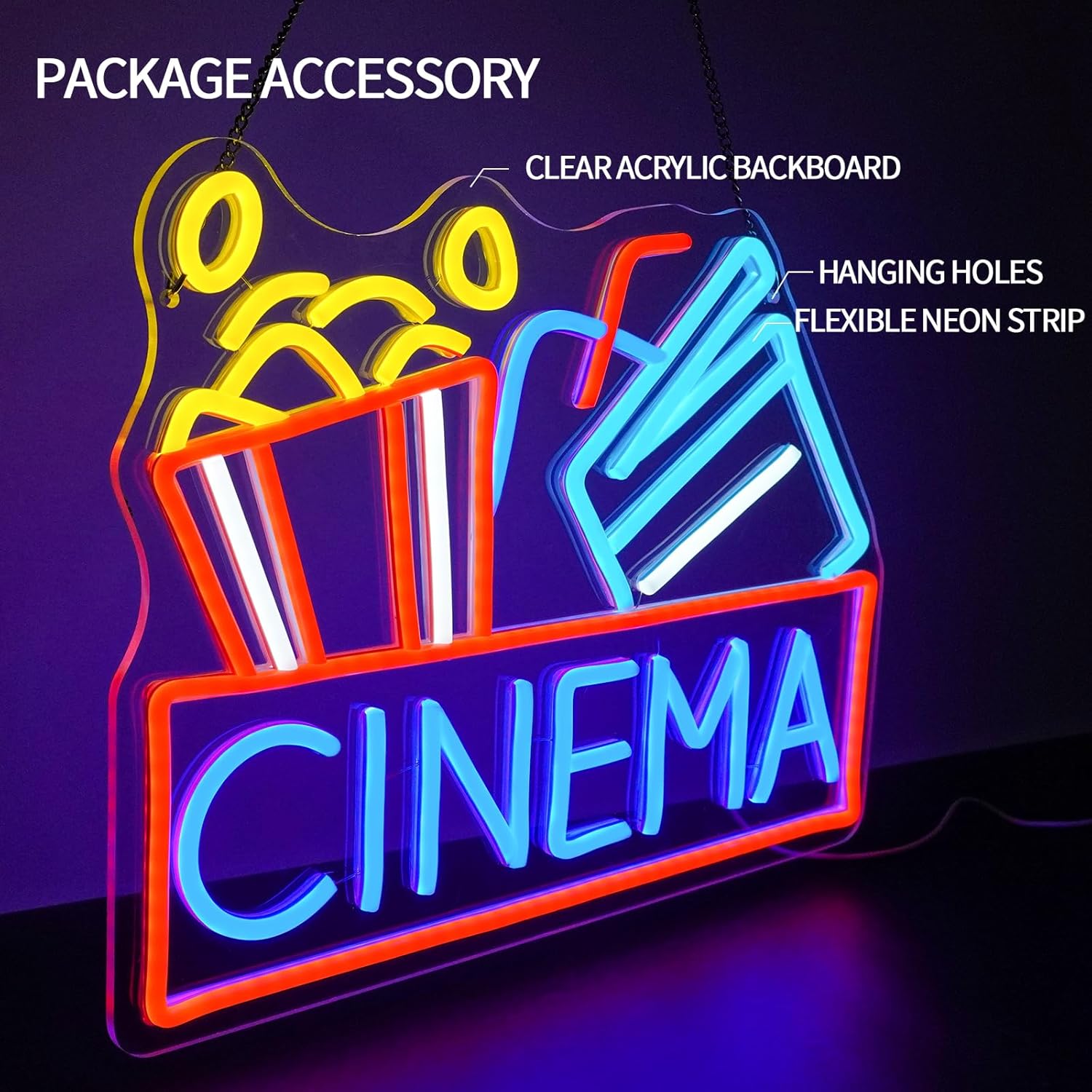 Letrero de neón de cine, luz L - Home Cinema Setup reseña y precio